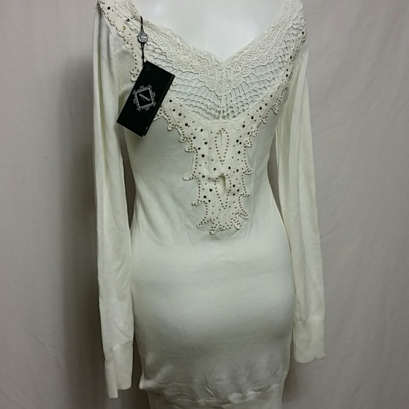 Enzoria Paris New Small Embellished Sweater dress - Picture 2 of 7